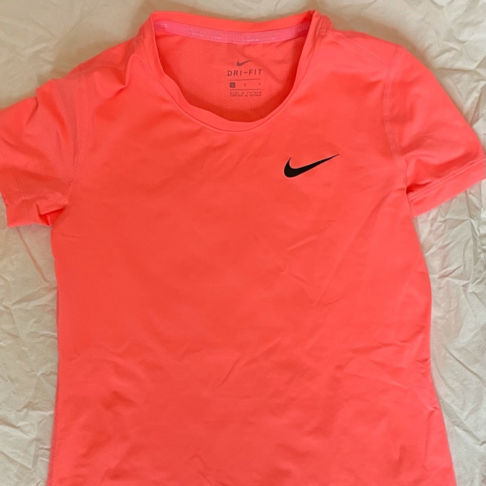 Coral Nike running shirt